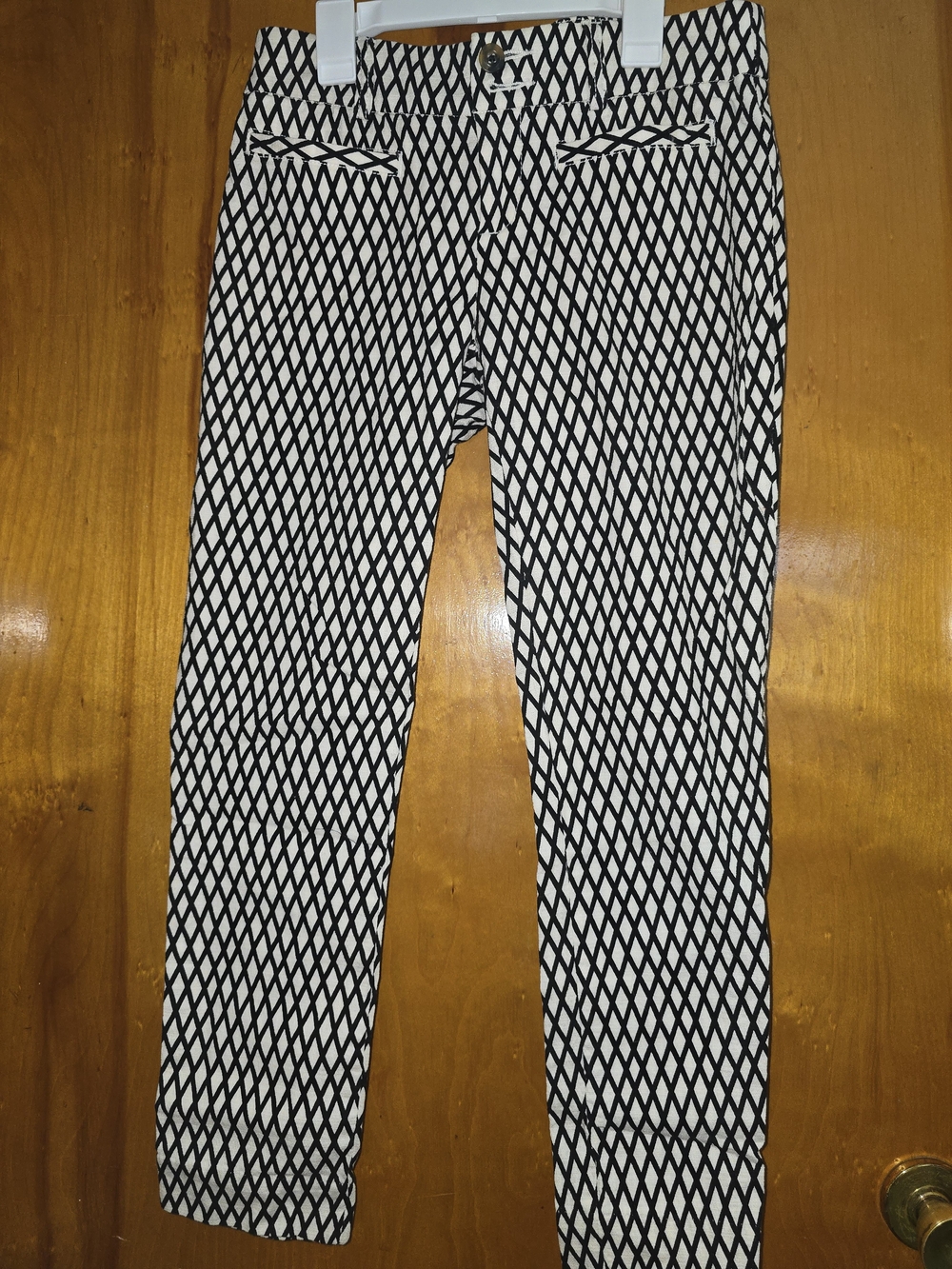 Anthropolgy Cartonnier Black and White Geometric Ankle Pants